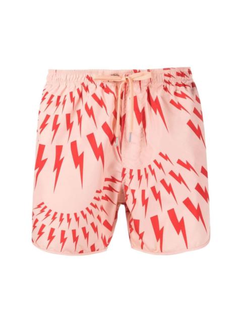 Neil Barrett motif-print swim shorts
