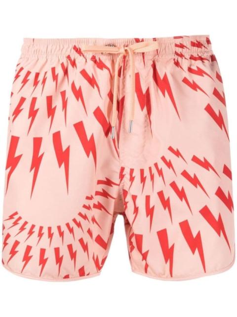 Neil Barrett motif-print swim shorts