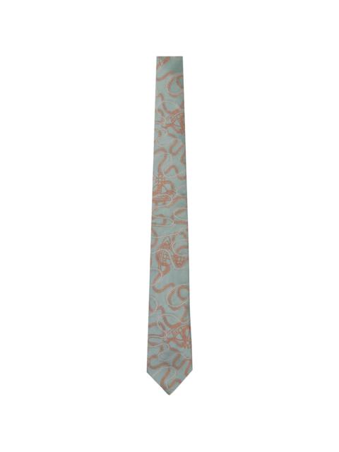 Vivienne Westwood Green & Orange 7cm Tie