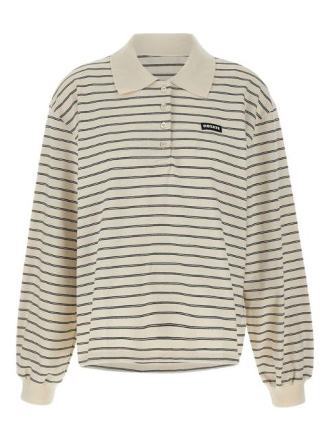 ROTATE striped long-sleeve polo