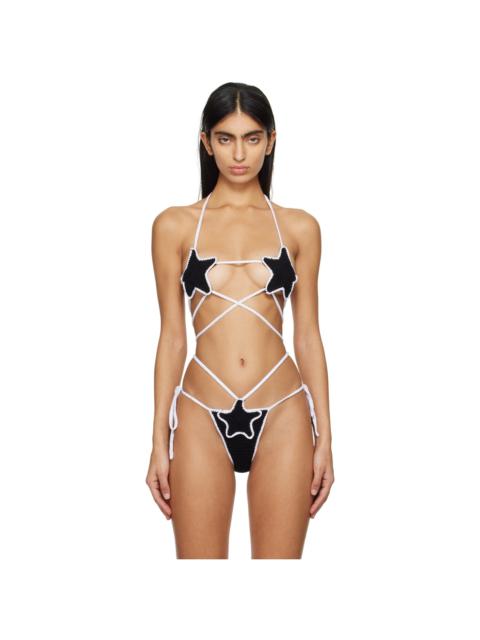 GCDS Black Star Bikini Top