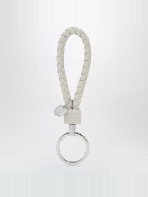 Bottega Veneta White Intrecciato leather key ring