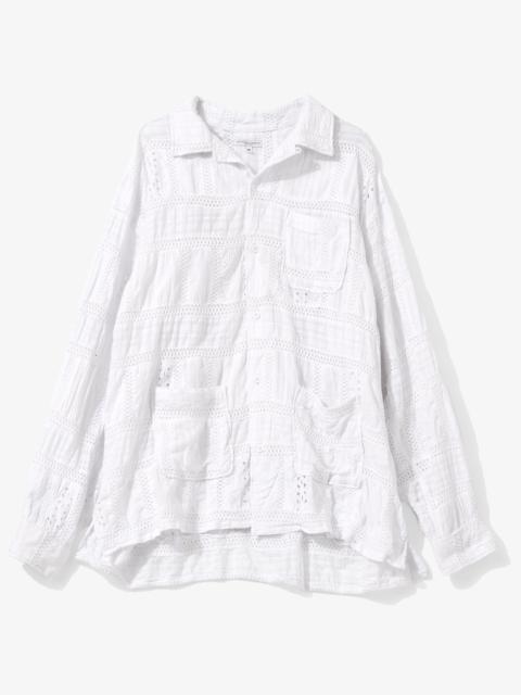 Engineered Garments Classic Over Shirt for Nepenthes NY and Blue in Green - White Lace Patchwork