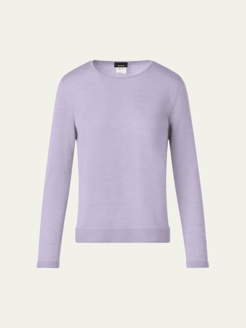 AKRIS Cashmere-Silk Fine Gauge Knit Sweater