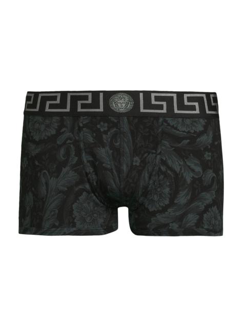VERSACE Men's Stretch Cotton Boxer Briefs - Black Grey
