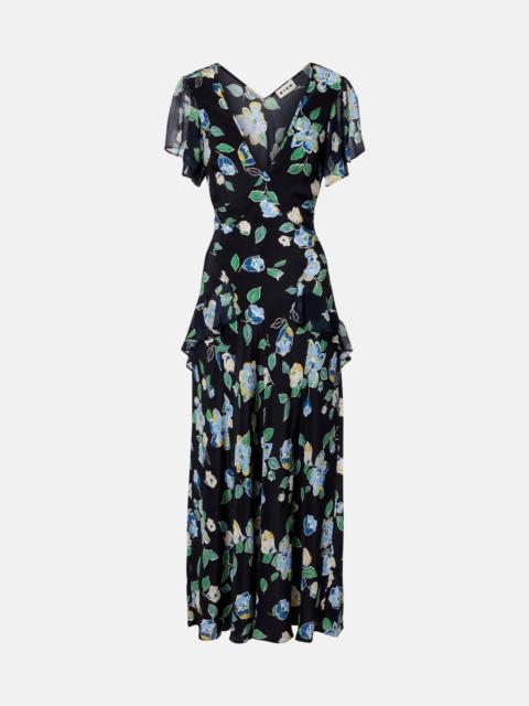RIXO Kimmie floral ruffled silk midi dress