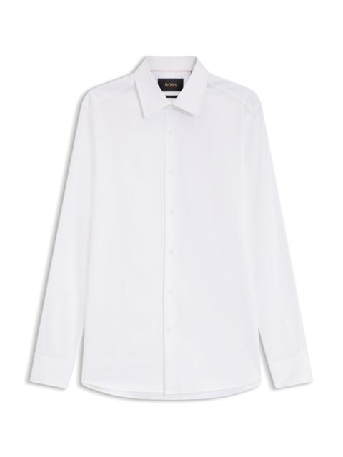 BOSS SLIM-FIT SHIRT IN MICRO-STRUCTURED ITALIAN-MADE COTTON