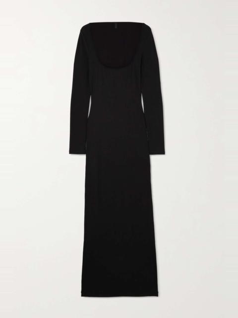 SKIMS Soft Lounge ribbed stretch-modal maxi dress - Onyx