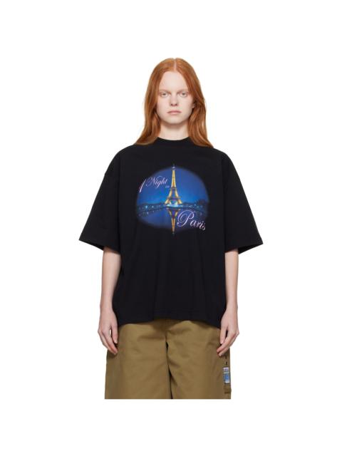 VETEMENTS Black 'Night In Paris' Oversized T-shirt
