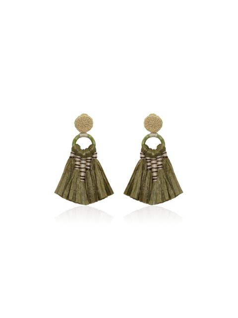 Johanna Ortiz Eternal Existence Palm Drop Earrings green