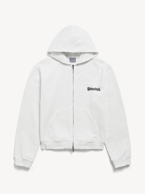 BALENCIAGA Women's Salon De Couture Zip-up Hoodie Regular Fit in White