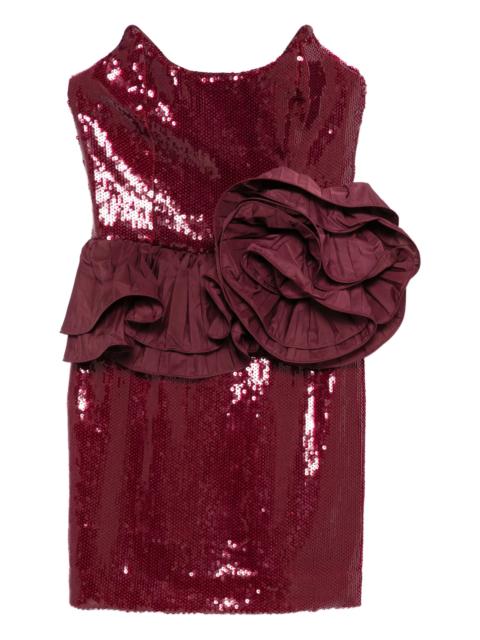 REBECCA VALLANCE sequin flower mini dress