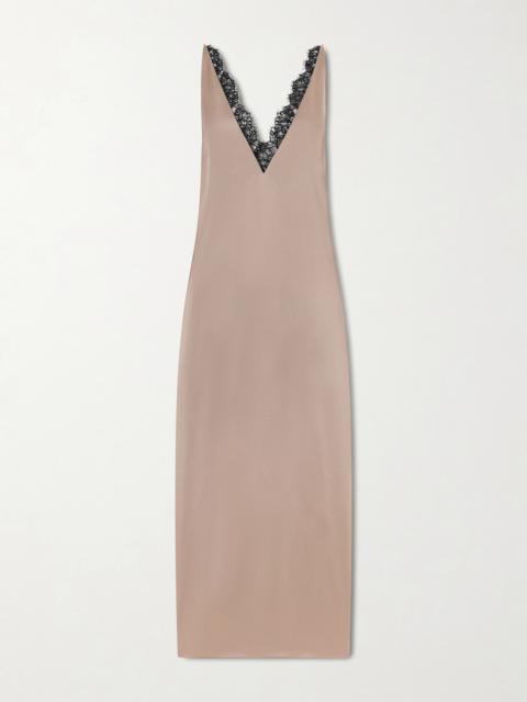 Stella McCartney Lace-trimmed Satin Midi Dress