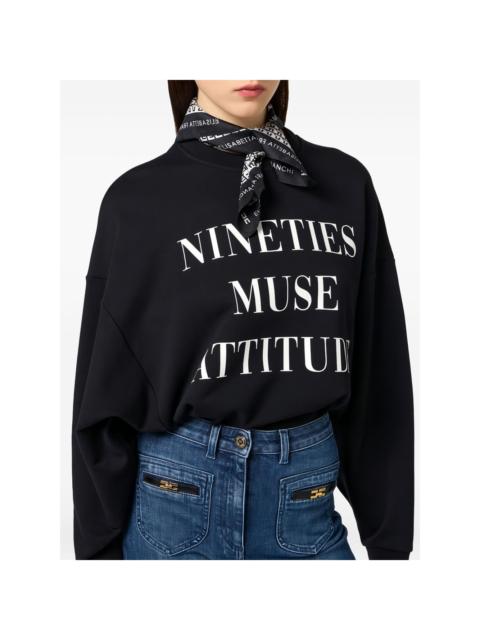 ELISABETTA FRANCHI logo-print twill scarf