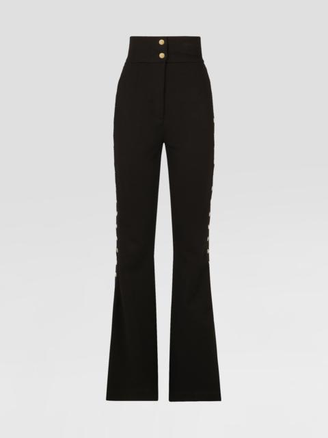 Dolce & Gabbana Full Milano pants with buttons down the side