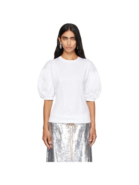 Simone Rocha White Puff Sleeve Sculpted Contrast T-shirt