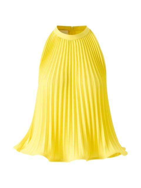 AKRIS Women's Plissé Crepe Halterneck Blouse - Lemon Zing