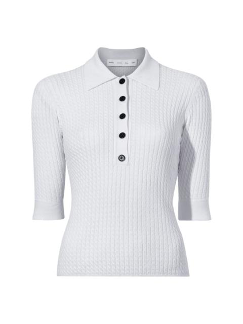 Proenza Schouler Sera braided-knit polo shirt