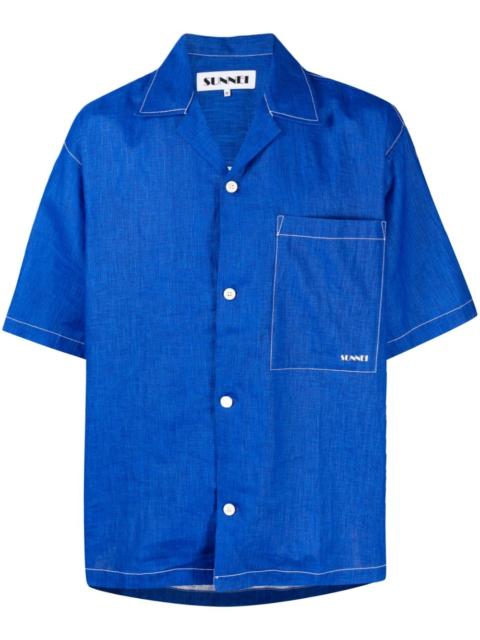SUNNEI Cuban-collar linen shirt