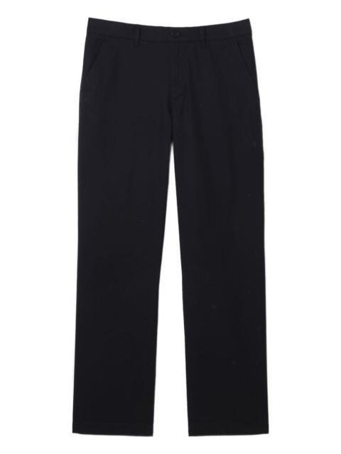 LACOSTE embroidered-logo flat-front trousers