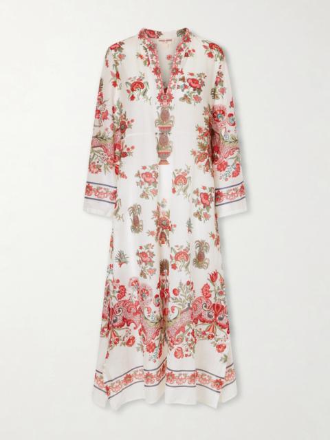 EMPORIO SIRENUSE Giada Floral-print Cotton-voile Kaftan