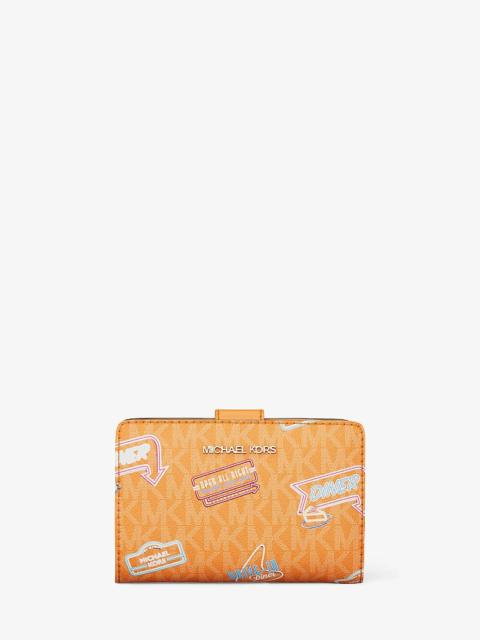 MICHAEL KORS Jet Set Printed Signature Logo Bi-Fold Wallet