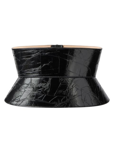 Givenchy Women's Corset Belt in Nappa Leather with Tape Print - Black