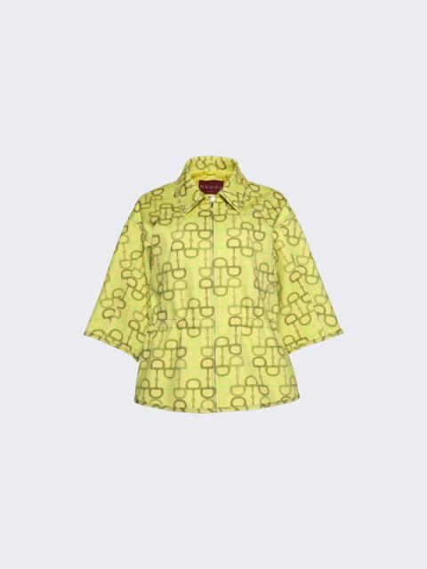 GUCCI Horsebit Bomber Jacket Lime Green