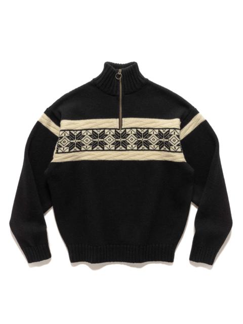 5G Wool SNOW Half ZIP Sweater Black