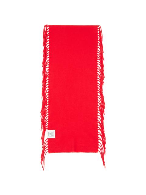TOTEME Red Cashmere Tassel Scarf