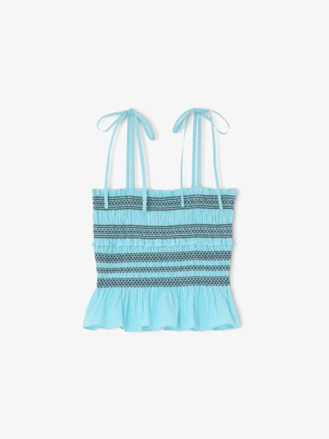 GANNI TOP IN BLUE CHECK