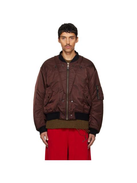 Maison Margiela Brown & Black Reversible Bomber Jacket