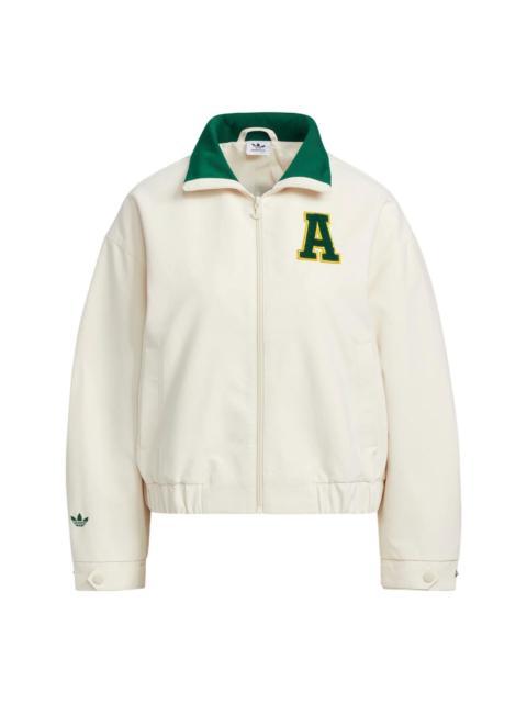 adidas (WMNS) adidas Alphabet Print Stand Collar Zip-Up Sports Jacket 'White' IL6501