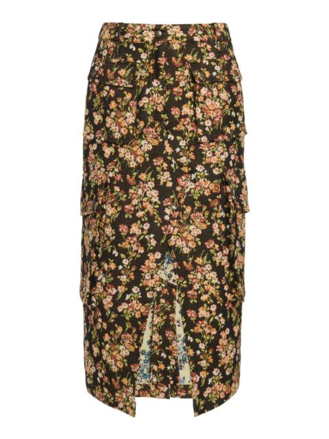 Dries Van Noten Sersy Cotton-Blend Midi Skirt