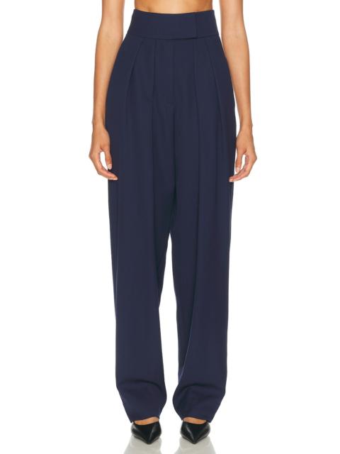HELSA High Waist Pleated Suit Trouser in Wool