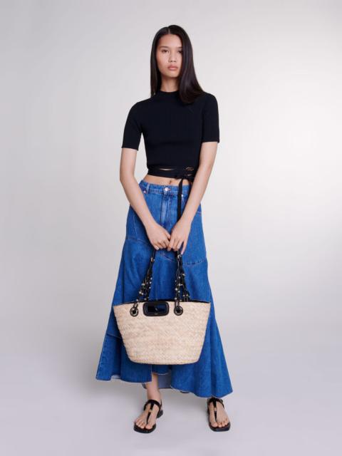 maje Criss-cross cropped top