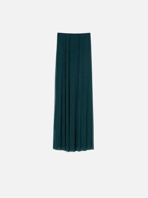 PINKO FULLY RHINESTONED LONG TULLE SKIRT
