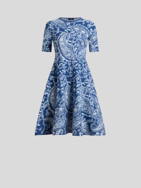 Etro JACQUARD KNEE-LENGTH DRESS WITH FLORAL PAISLEY MOTIF