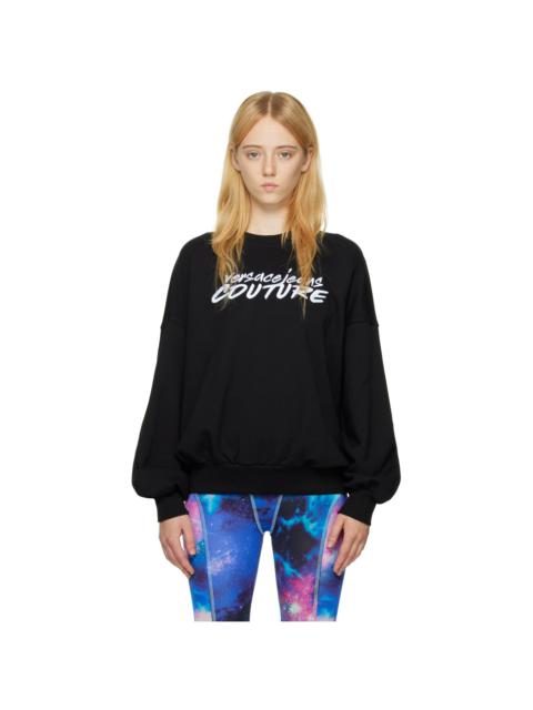 VERSACE JEANS COUTURE Black Embroidered Sweatshirt