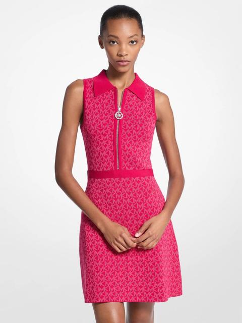 MICHAEL KORS Logo Jacquard Zip-Up Dress