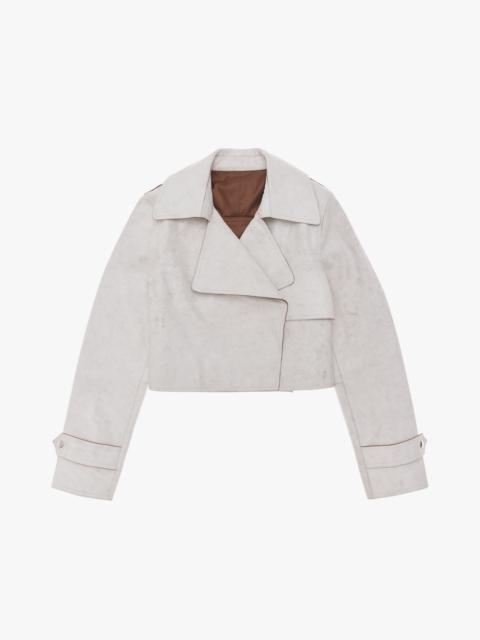 Helmut Lang CROPPED LEATHER TRENCH JACKET