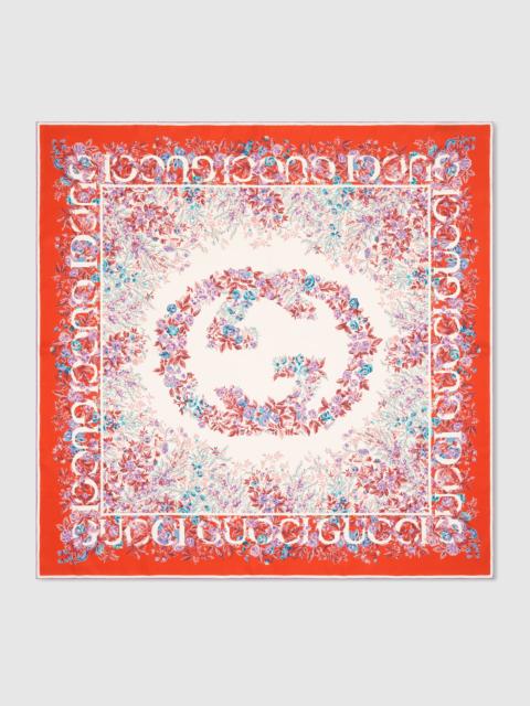 GUCCI Printed silk twill carré