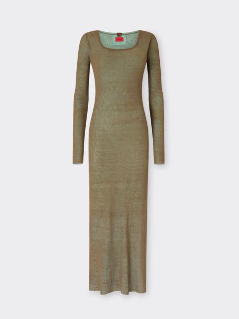 Ferrari Long dress in linen, cashmere, and silk