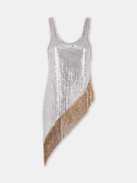 ASYMETRICAL CHAINMAIL TOP WITH GOLDEN METALLIC FRINGES