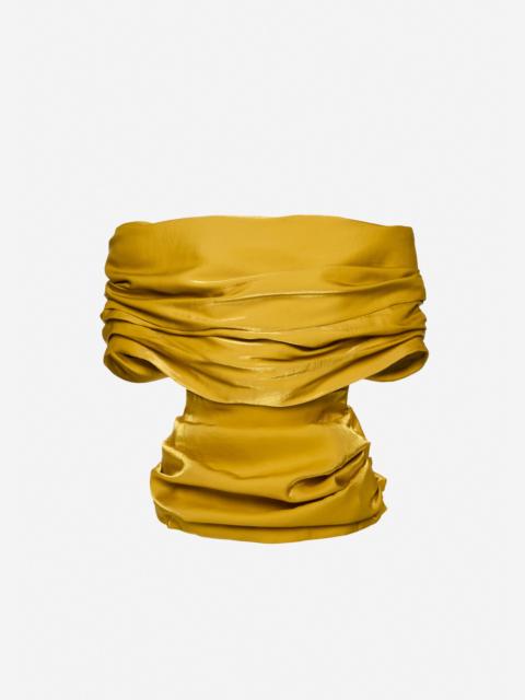 MAGDA BUTRYM Draped satin blouse in gold
