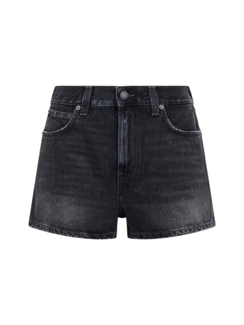 HAIKURE Black cotton denim Brit shorts