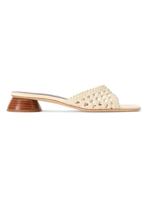 STAUD Women's Simone Crochet 35MM Leather Sandals - Cream