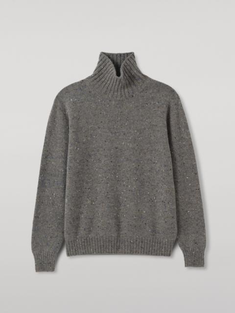 Johnstons of Elgin MacKintosh Roll Neck Grey Donegal Cashmere Jumper