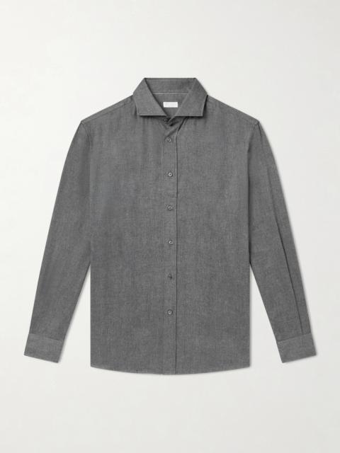 Brunello Cucinelli Herringbone Cotton and Lyocell-Blend Shirt