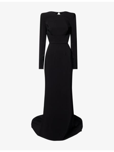 Stella McCartney Open-Back Long-Sleeves Stretch-Woven Maxi Dress